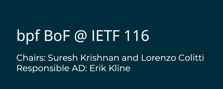 BPF Meetups at IETF 116 2023